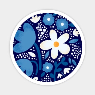 Blue and white flowers Magnet